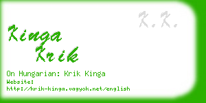 kinga krik business card